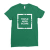 triple nerd score Ladies Fitted T-Shirt