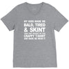 my kids made me bald tired funny V-Neck Tee
