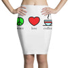 peace love coffee (2) Pencil Skirts