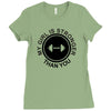 my girl is stronger than you (2) Ladies Fitted T-Shirt
