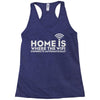 home is where the wifi Racerback Tank