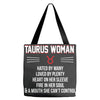 Taurus Woman Tote Bags