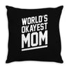 world's okayest mom funny Throw Pillow