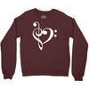 music heart rock baseball Crewneck Sweatshirt