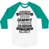 Super Cool Grammy Of A Freaking Awesome Grandson 3/4 Sleeve Shirt