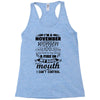 I Am A November Women Racerback Tank