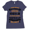 Super Cool Mother In Law Of A Freaking Awesome Daughter Ladies Fitted T-Shirt