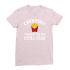 exercise vs extra fries Ladies Fitted T-Shirt