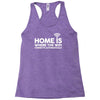 home is where the wifi funny Racerback Tank