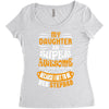 My Daughter Is Super Awesome Her Stepdad Women's Triblend Scoop T-shirt