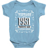 vintage made in 1951 perfectly aged a living legend Baby Bodysuit