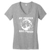 my pointer rides shotgun Women's V-Neck T-Shirt