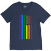 rainbow american flag V-Neck Tee