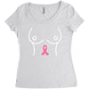 breast with pink ribbon Women's Triblend Scoop T-shirt
