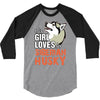 This Girl Loves Siberian Husky 3/4 Sleeve Shirt