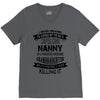Super Cool Nanny Of A Freaking Awesome Granddaughter V-Neck Tee