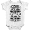 Real Kings Are Born On December 8 Baby Onesie