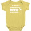 a balanced diet is a beer in each hand Baby Onesie
