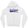 scotland born and raised retro white &amp; navy international country Zipper Hoodie