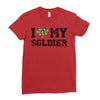 i love my soldier regular camouflage Ladies Fitted T-Shirt
