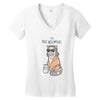 the big meowski Women's V-Neck T-Shirt