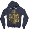 kings are born in august Zipper Hoodie