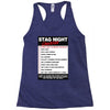 funny stag night checklist, ideal gift, christmas present Racerback Tank