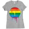 rainbow colored stripes dot running splashes Ladies Fitted T-Shirt