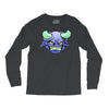 blue monster with horns Long Sleeve Shirts