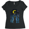moon visitor Women's Triblend Scoop T-shirt
