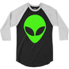 uomo alieno ufo stampa verde fluo divertente mitiche 3/4 Sleeve Shirt