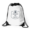 queen of cats Drawstring Bags