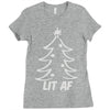 lit af christmas tree Ladies Fitted T-Shirt