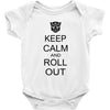 keep calm and roll out Baby Onesie