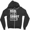 real men shoot raw Zipper Hoodie