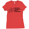 without geometry life is pointless funny math school science nerd geek Ladies Fitted T-Shirt