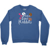 peace love rabbits Crewneck Sweatshirt