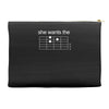 she wants the d   guitar chord(,she,wants,joke,visual,pun,funny,humor, Accessory Pouches