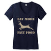 eat more fast food Women's V-Neck T-Shirt