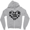 cat love paw Zipper Hoodie