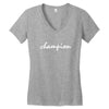 CHAMPION Logo Women's V-Neck T-Shirt