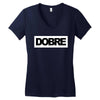 Dobre Black/White Women's V-Neck T-Shirt