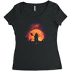 blood moon Women's Triblend Scoop T-shirt