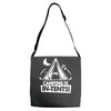 white ink camping is in tents funny Adjustable Strap Totes