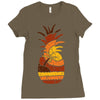 pineapple and beach Ladies Fitted T-Shirt