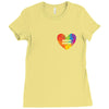 Rainbow Equality Heart Ladies Fitted T-Shirt