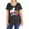 totally straight funny rainbow unicorn gay pride novelty fashion Ladies Curvy T-Shirt