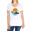 Daddy Shark Ladies Curvy T-Shirt