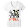 This Girl Loves Pitbull Women's V-Neck T-Shirt