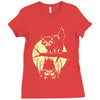 cat and bat halloween Ladies Fitted T-Shirt